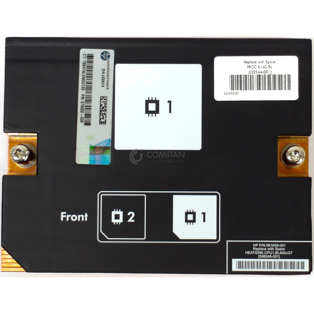 598248-001 HP PROLIANT HEATSINK FOR BL465C G7 CPU1 581659-001